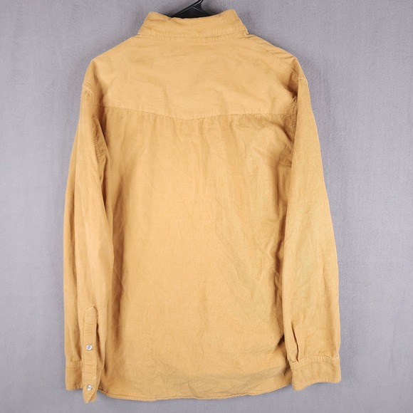 Criquet Corduroy Snap Front Shirt Mens Large Mustard Yellow Western Long Sleeve - Picture 8 of 13